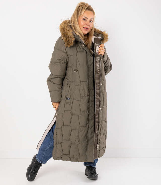 Jachetă lungă matlasată haină de iarnă URBAN LONG PUFF PLUS SIZE