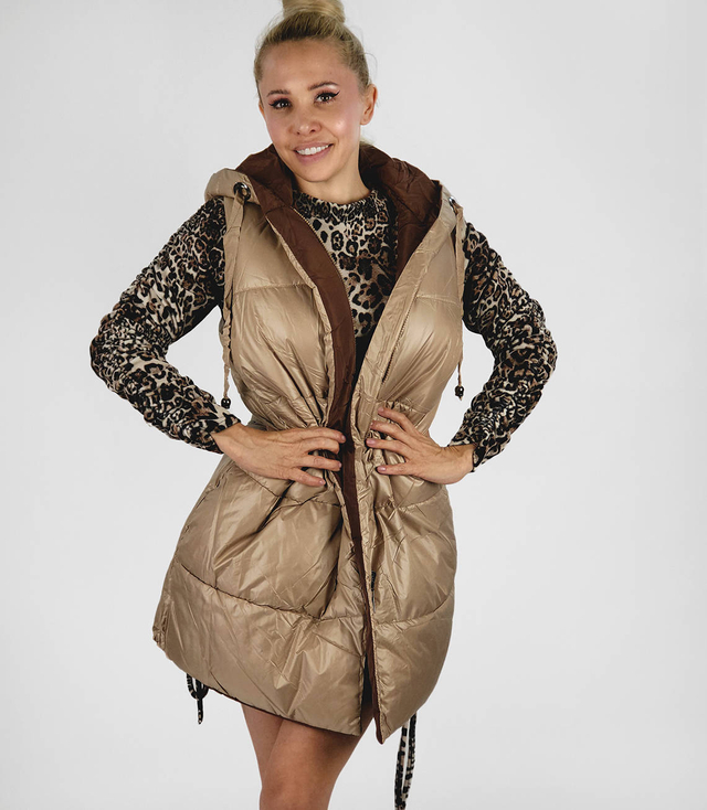 Vestă lungă pentru femei VEST, reversibilă