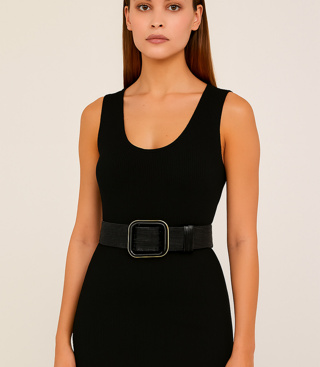 Curea împletită pentru femei cu cataramă mare