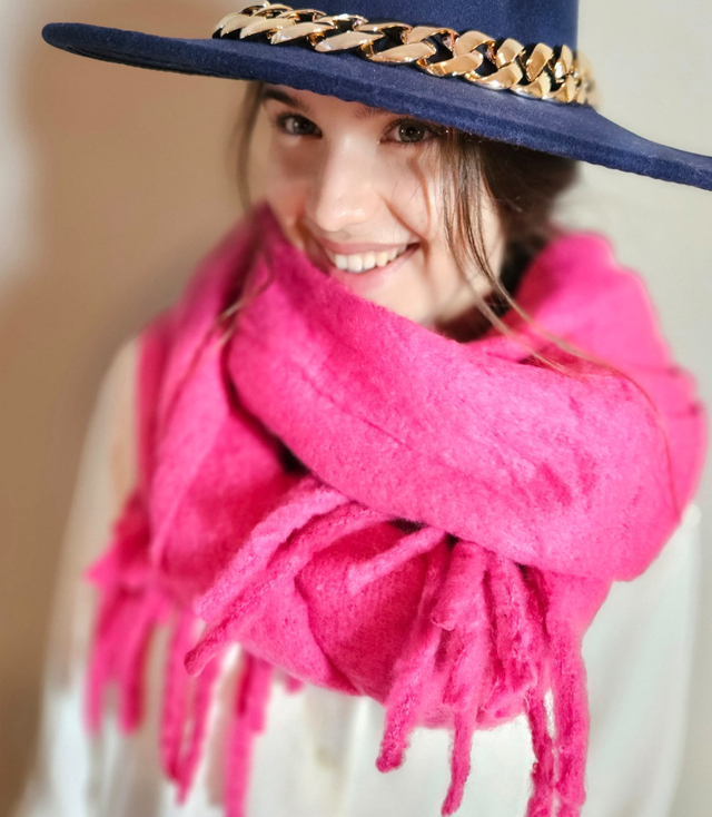 Eșarfă eșarfă groasă ciucuri o singură culoare cald moale 180x45 cm