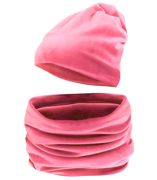 Set de iarna din catifea pălărie și snood unicolor