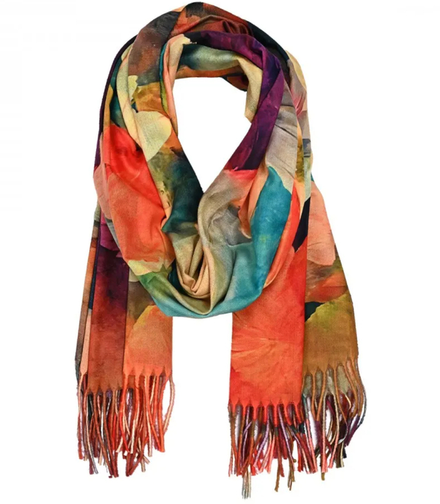 Șal eșarfă ciucure cald floral moale netedă 180x70 cm