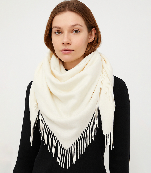 Eșarfă șal unicolor cu franjuri GRACE