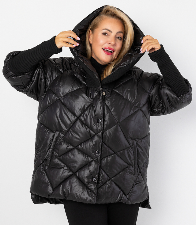 Jachetă de iarnă cu dungă decorativă supradimensionată DIAMOND