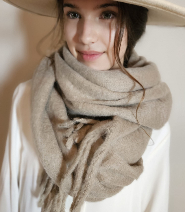 Eșarfă eșarfă groasă ciucuri o singură culoare cald moale 180x45 cm