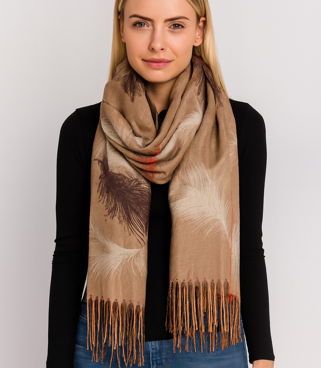 Șal eșarfă ciucure cald model floral moale netedă 180x70 cm