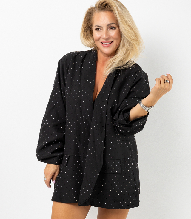 Jachetă oversize împodobită cu cristale STARDUST