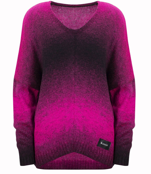 Jumper supradimensionat cald pentru femei frumos OMBRE