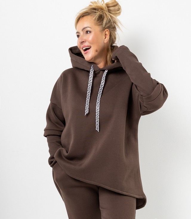 Hanorac pentru femei cu spatele mai lung și tiv canelat VERONICA