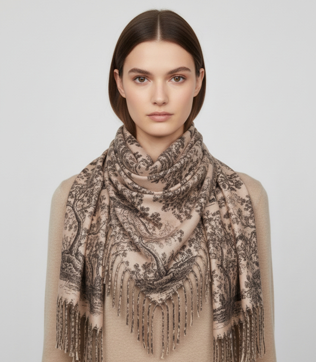 Eșarfă cu franjuri la modă pentru femei șal elegant pentru femei