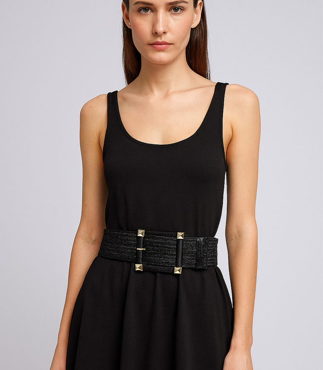 Curea împletită pentru femei cu cataramă mare