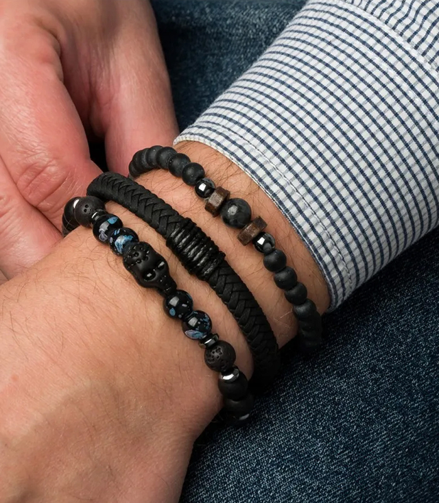 Set de brățări pentru bărbați cu piatră naturală