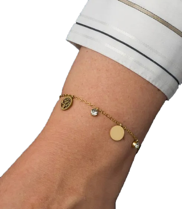 Brățară elegantă de aur pentru femei din oțel