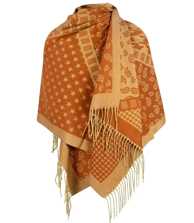 Şal lucios eşarfă şal bumbac fir auriu