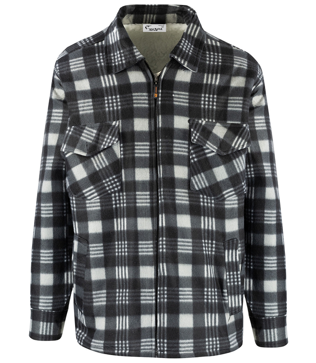 Cămașă călduroasă pentru bărbați din fleece, izolată cu blană