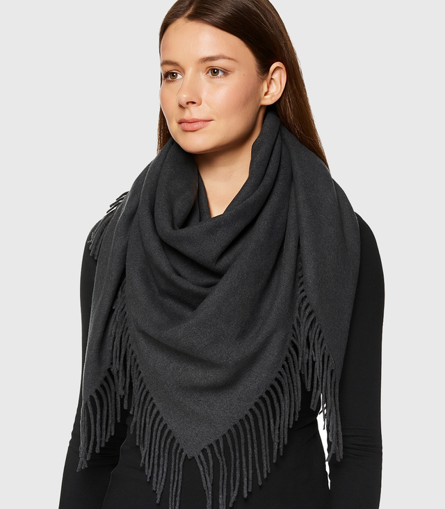 Eșarfă șal unicolor cu franjuri GRACE