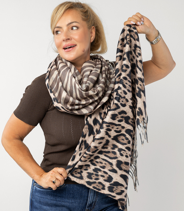 SAFARI panteră și zebră eșarfă