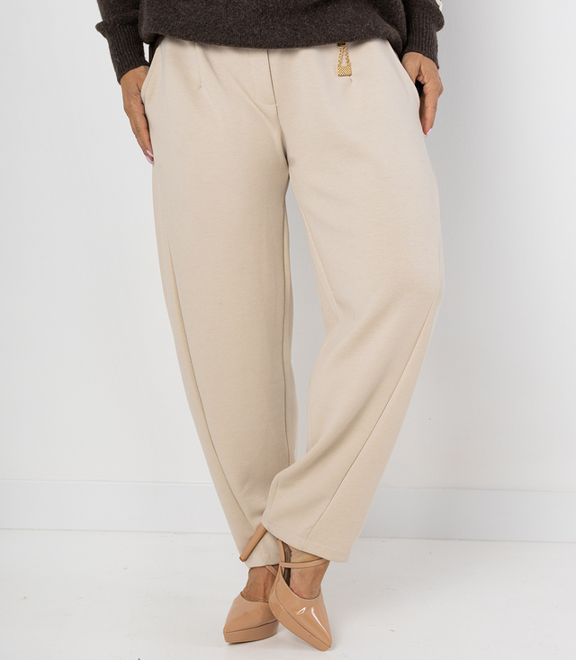 Pantaloni de damă din material textil cu curea LILIANA