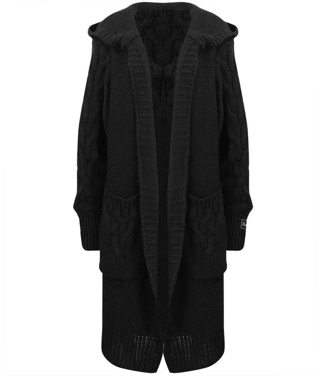 Pulover din lână cu împletitură lungă cardigan