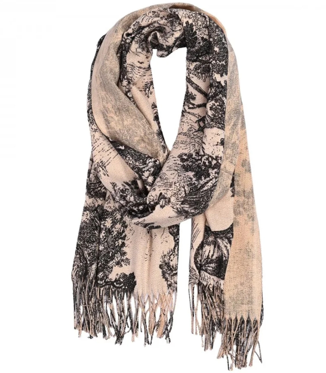 Warm șal elegant eșarfă model gravură fir strălucitor moale netedă 180x70 cm