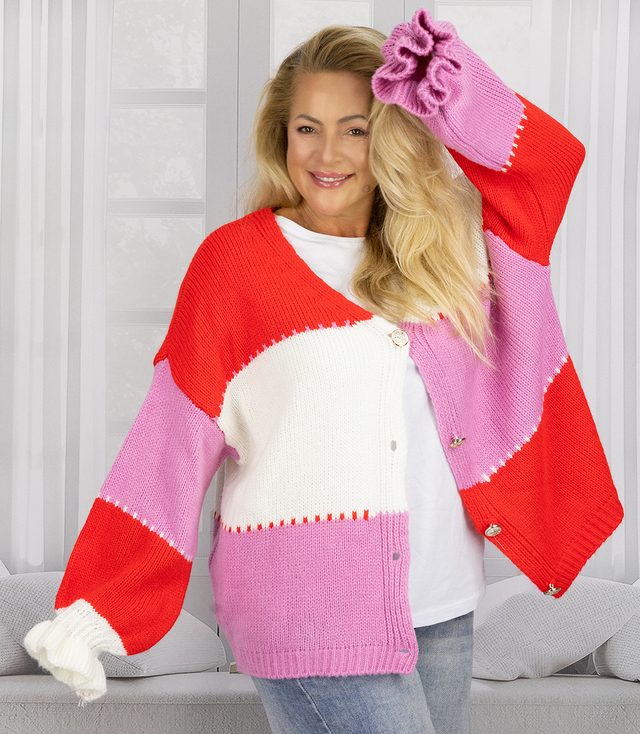 Cardigan scurt oversize cu nasturi JULIETTE