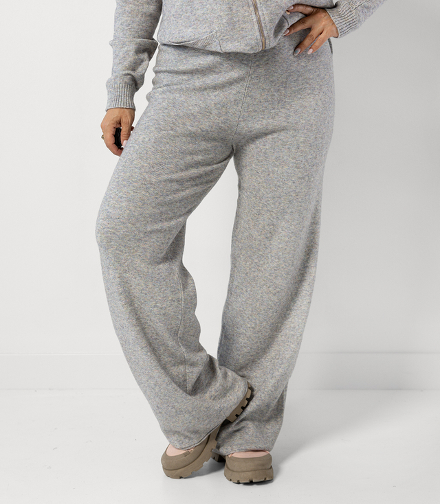 Pantaloni largi din tricot melange AMELIA