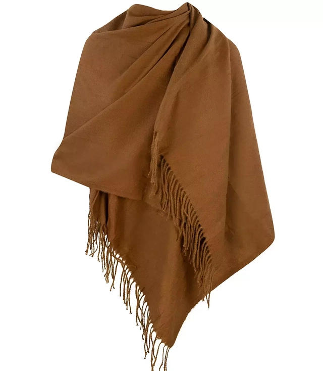 Eșarfă șal uni Franjuri groase șal BASIC