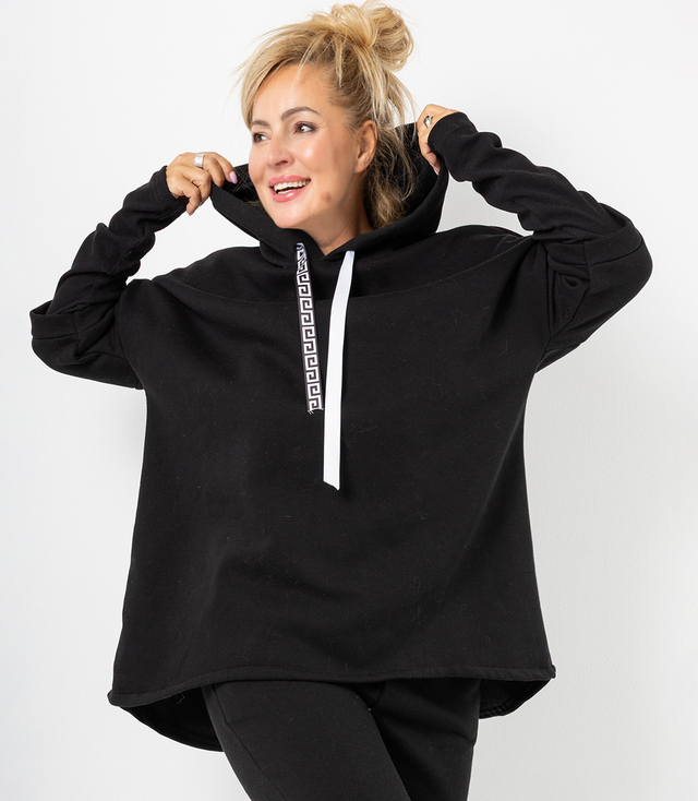 Hanorac pentru femei cu spatele mai lung și tiv canelat VERONICA