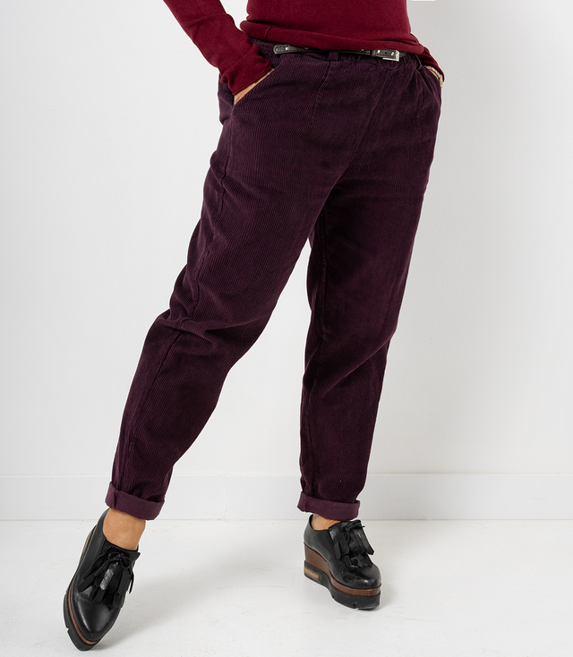 Chinos din catifea cu curea WERA fango