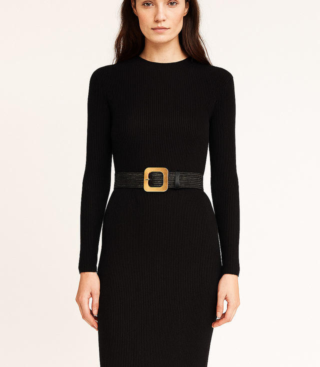 Curea împletită pentru femei cu cataramă mare