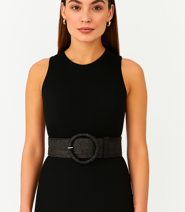 Curea împletită pentru femei cu cataramă mare