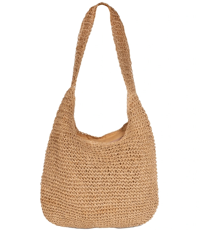 Geantă mare din paie țesute