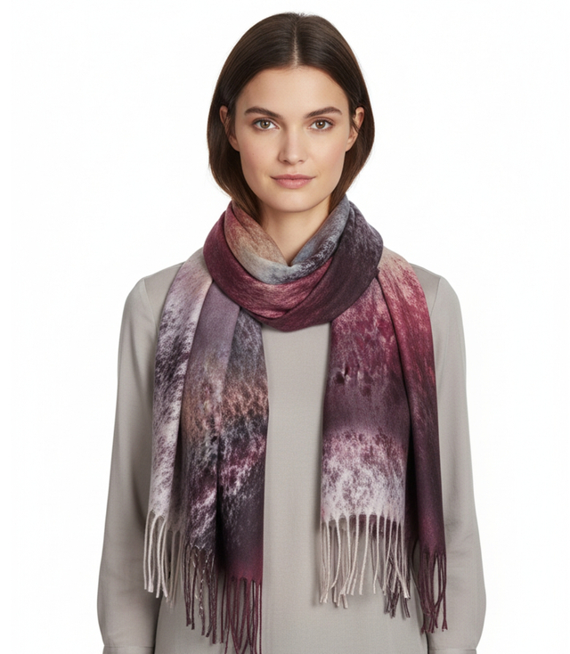 Eșarfă șal cu franjuri multicolore la modă