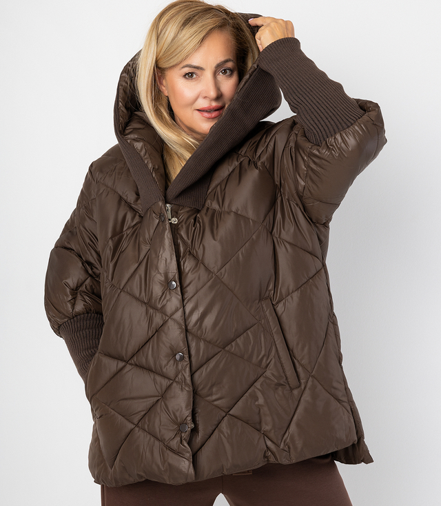 Jachetă de iarnă cu dungă decorativă supradimensionată DIAMOND