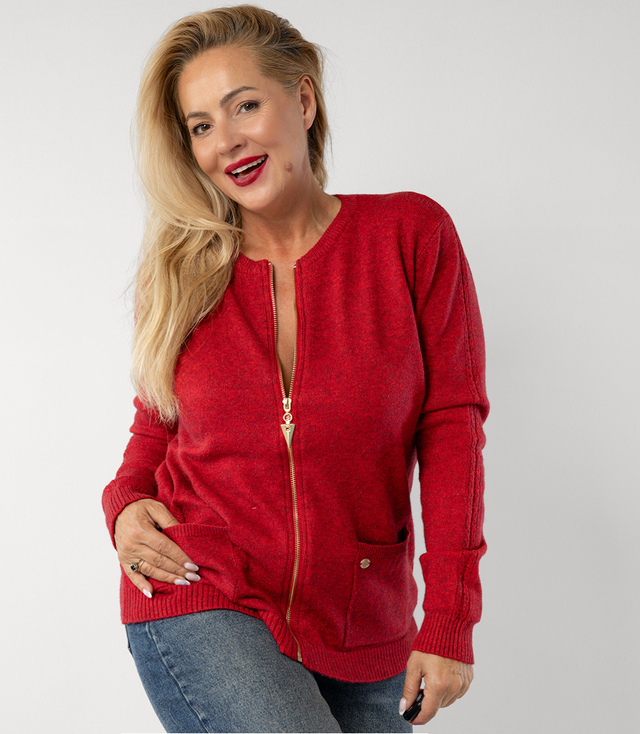 LIVIA pulover cardigan tricotat melange