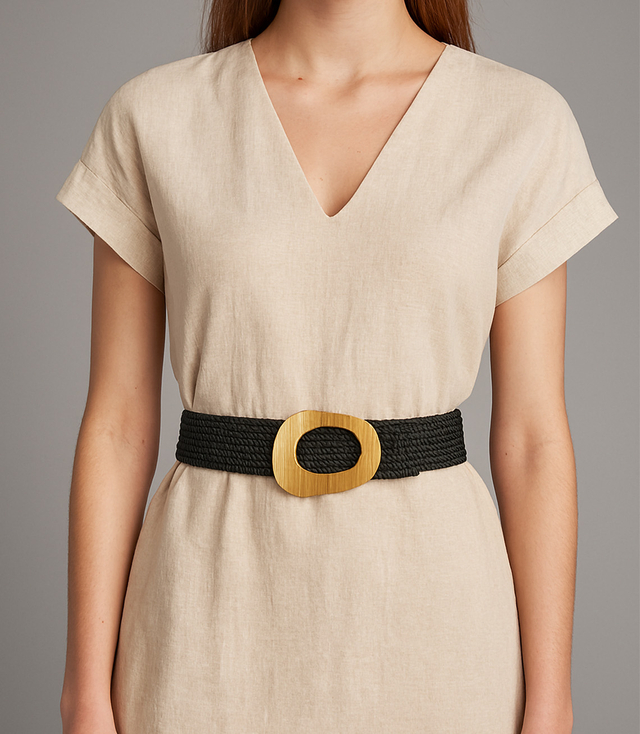 Curea împletită pentru femei cu cataramă mare