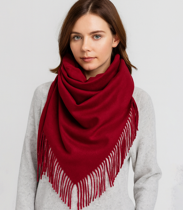 Eșarfă șal unicolor cu franjuri GRACE