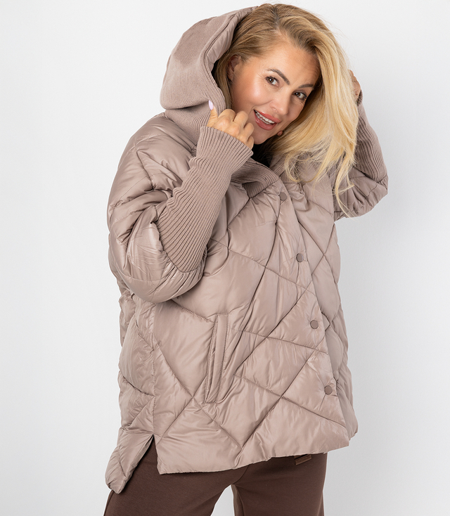 Jachetă de iarnă cu dungă decorativă supradimensionată DIAMOND