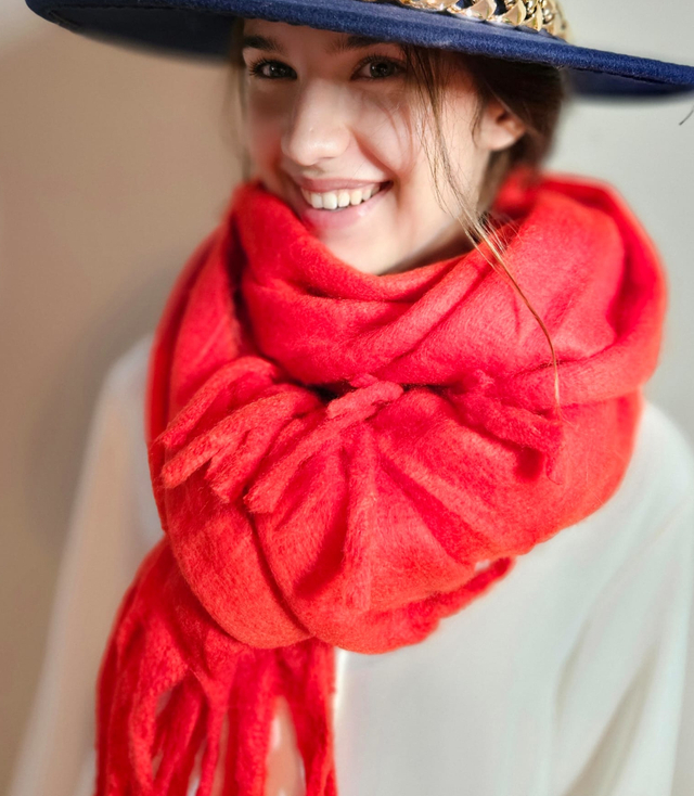 Eșarfă eșarfă groasă ciucuri o singură culoare cald moale 180x45 cm