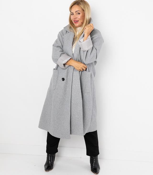 Femeii lung vrac supradimensionat haina CINDY