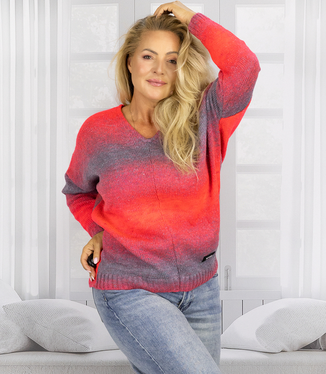 Jumper supradimensionat cald pentru femei frumos OMBRE