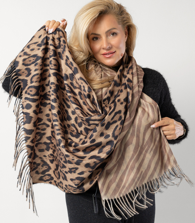 SAFARI panteră și zebră eșarfă