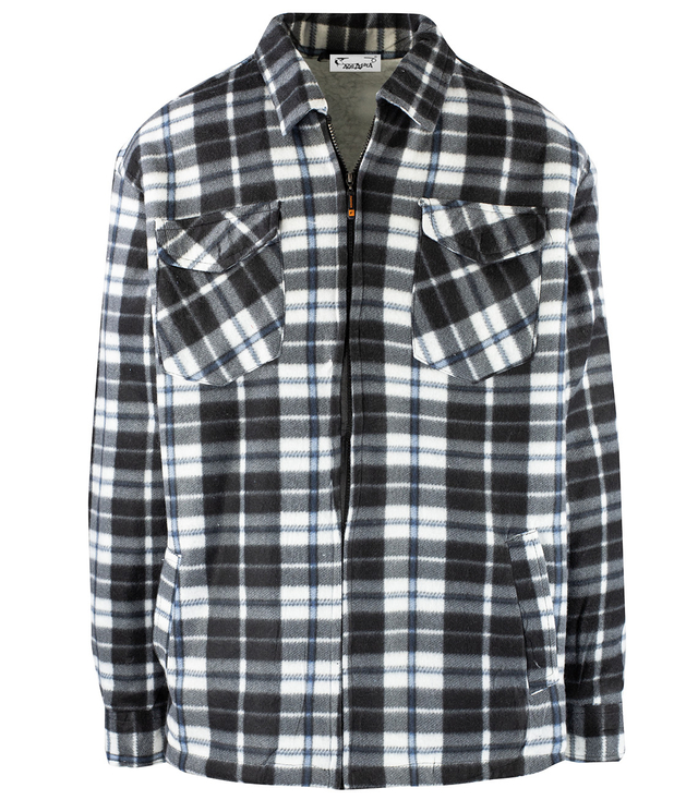 Cămașă călduroasă pentru bărbați din fleece, izolată cu blană