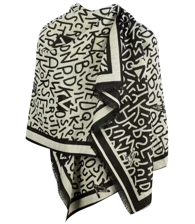 Eșarfă șal eșarfă pashmina elegantă SCRISORI