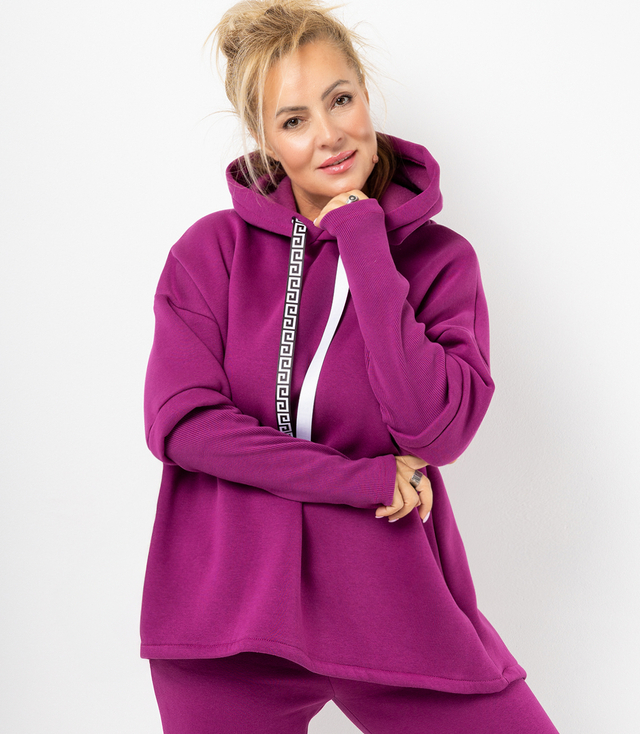 Hanorac pentru femei cu spatele mai lung și tiv canelat VERONICA