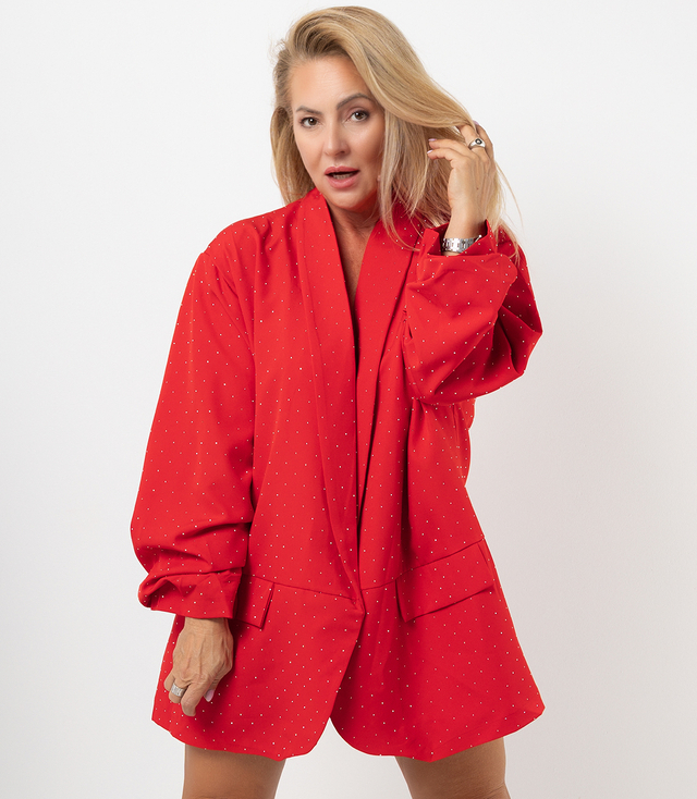 Jachetă oversize împodobită cu cristale STARDUST