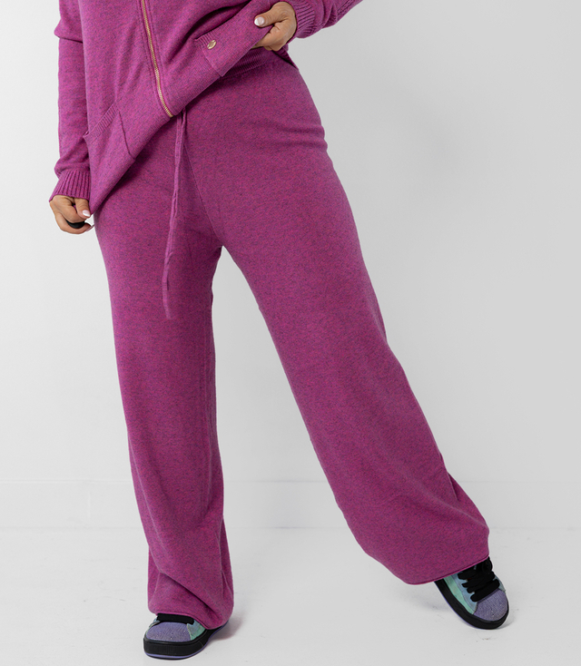 Pantaloni largi din tricot melange AMELIA