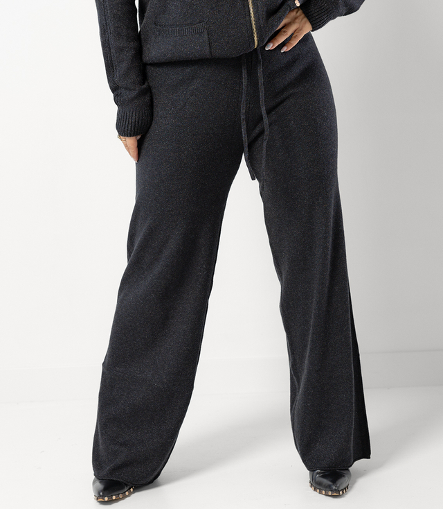 Pantaloni largi din tricot melange AMELIA