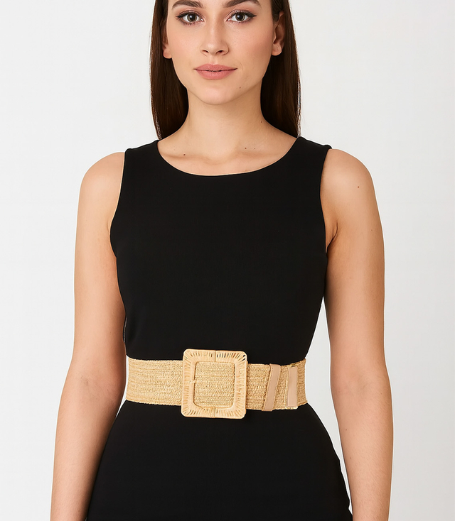 Curea împletită pentru femei cu cataramă mare