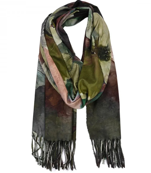 Șal eșarfă ciucure cald floral moale netedă 180x70 cm